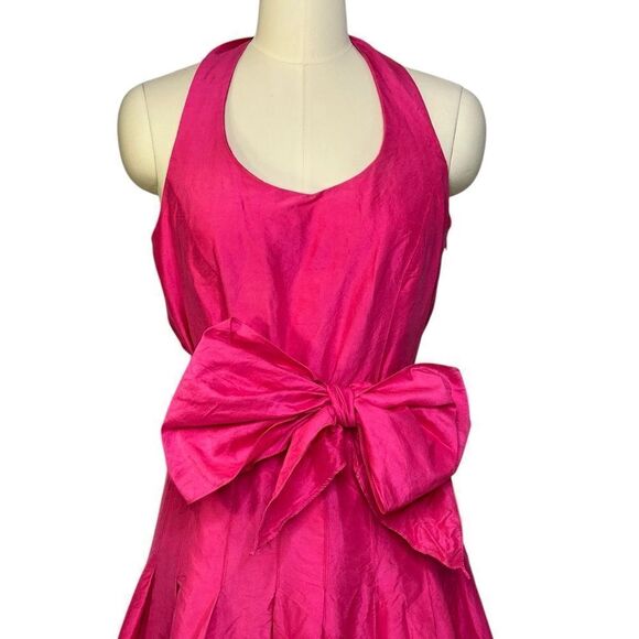 Sara Campbell Vintage 1980s Pink Silk Halter Midi Dress| Size 8 - Picture 2 of 10